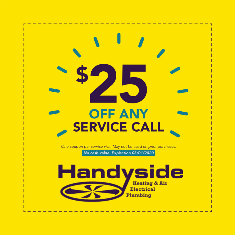 Handyside $25 off any service coupon.